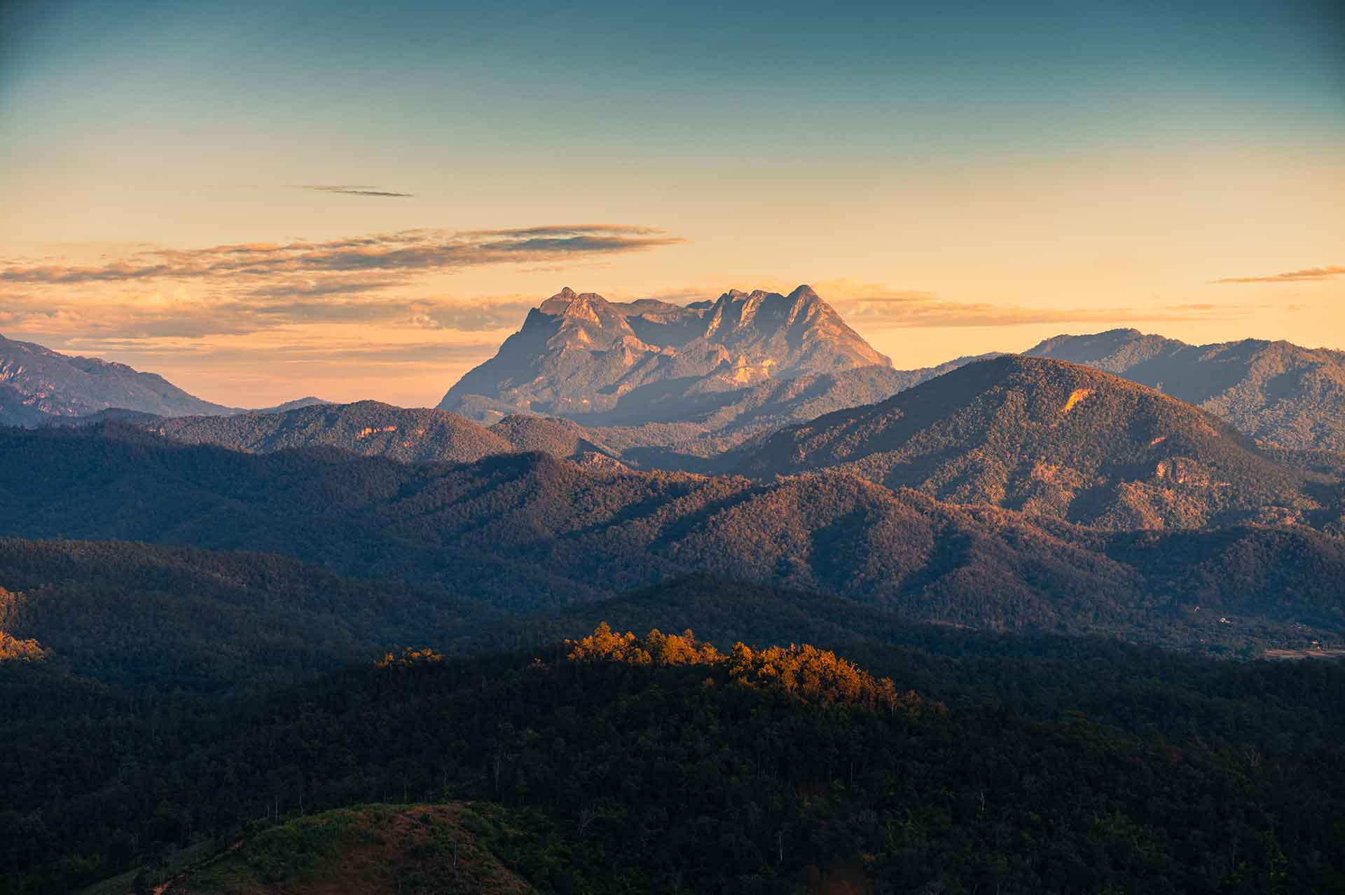 Scenery of Doi Luang Chiang Dao mountain in national park at the