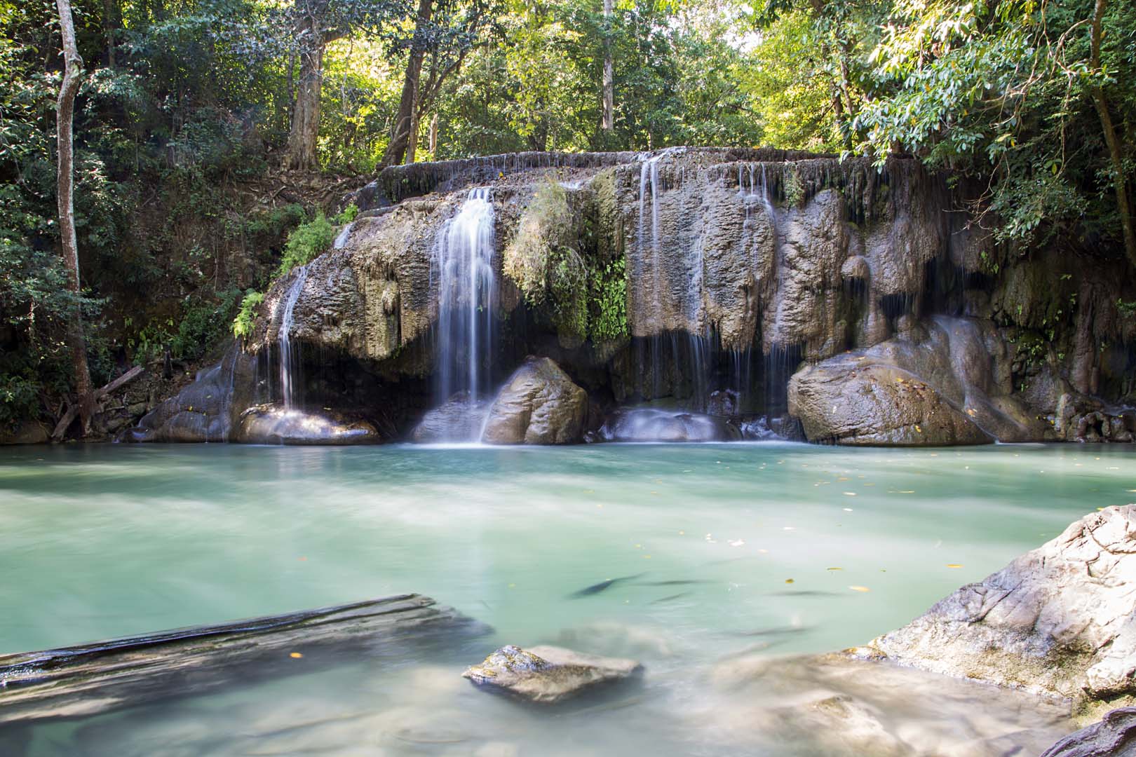 Erawan waterfalls in thailand