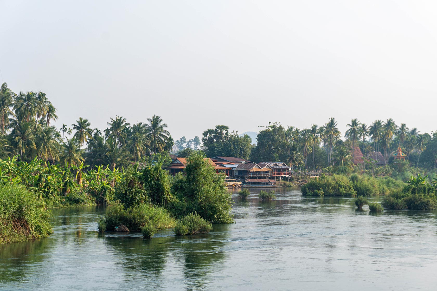 River houses in Laos
