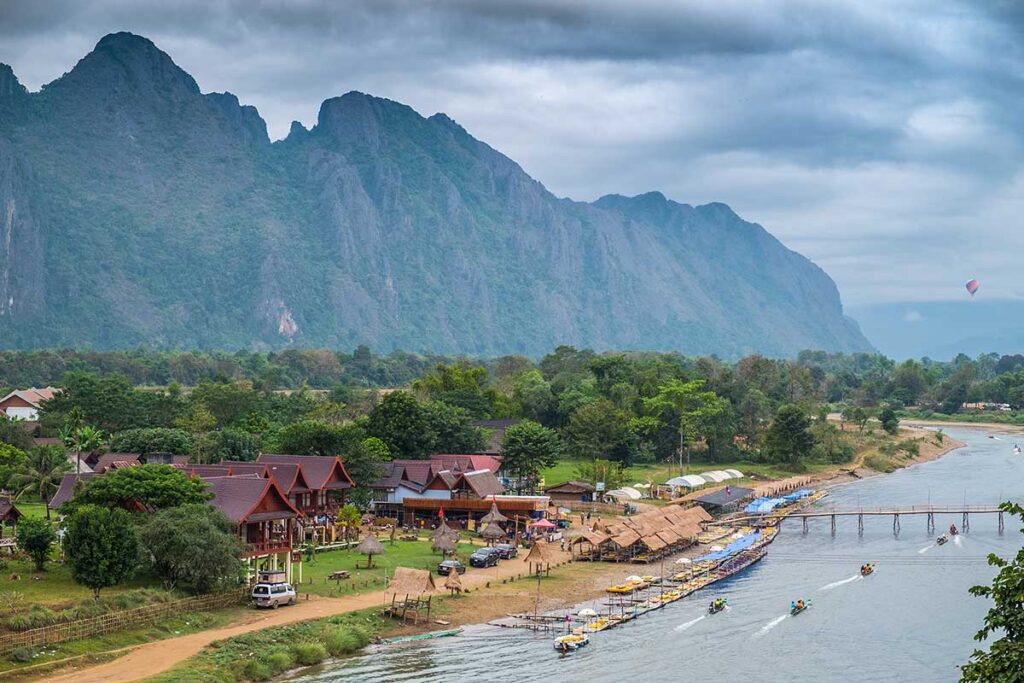 Boats in Vang Vieng